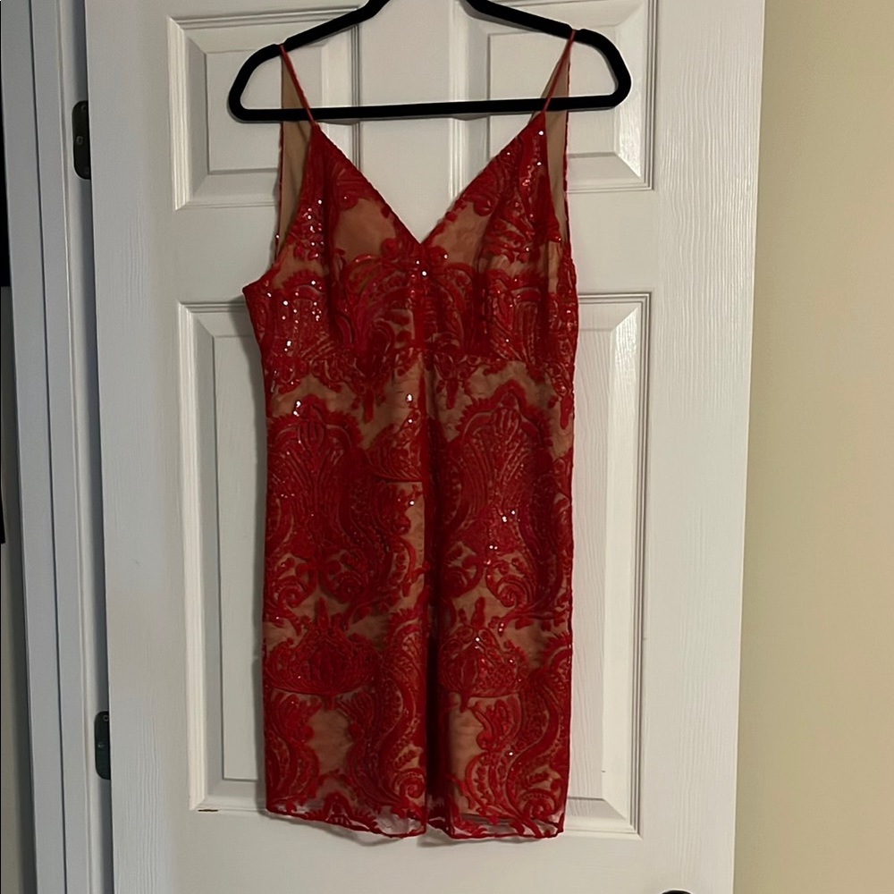 Free People pretty red sequin dress. 14. Worn once